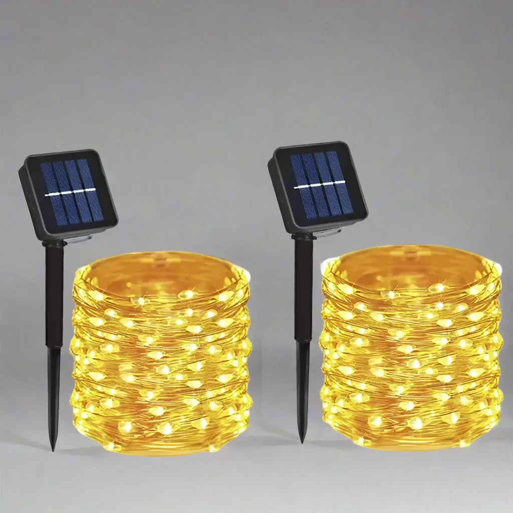 guirlande lumineuse lampe decorative jaune deux sets