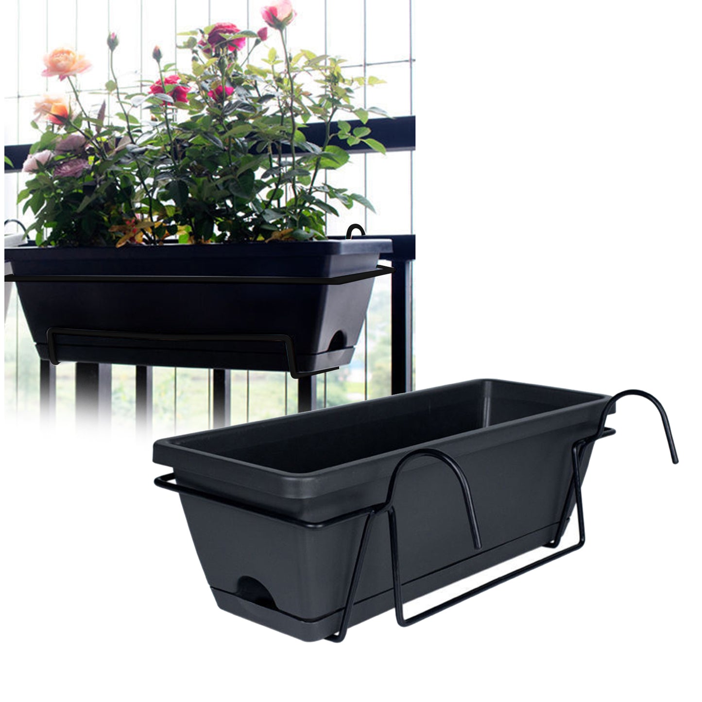 jardiniere balcon simplicity vert fonce