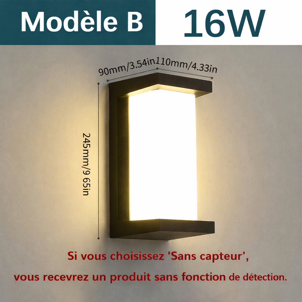 Applique Exterieure Murale LED MotionGuard modele b