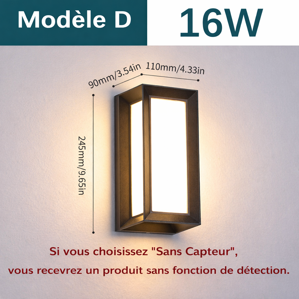 Applique Exterieure Murale LED MotionGuard modele d