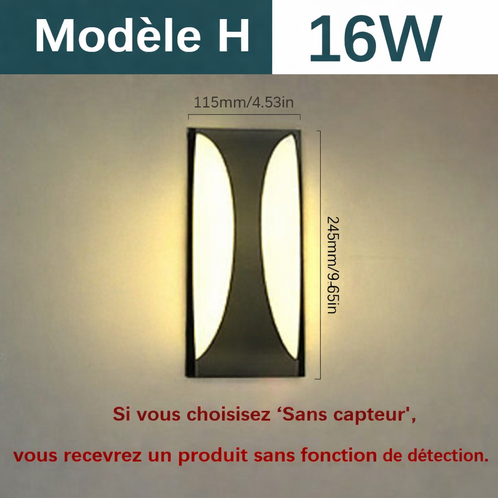 Applique Exterieure Murale LED MotionGuard modele h
