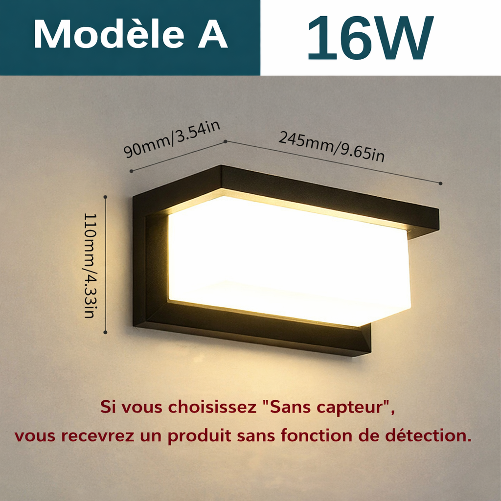 Applique Exterieure Murale LED MotionGuard modele a