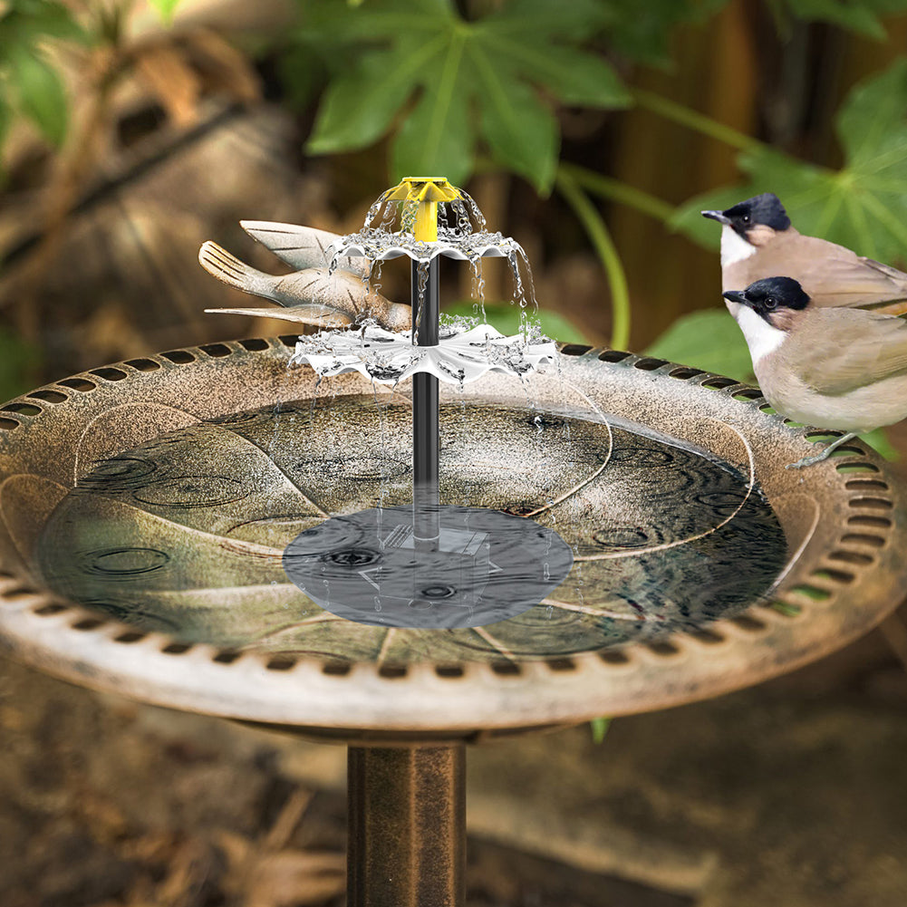 Fontaine solaire exterieur | Cascade 3 niveaux 2 beaux oiseaux