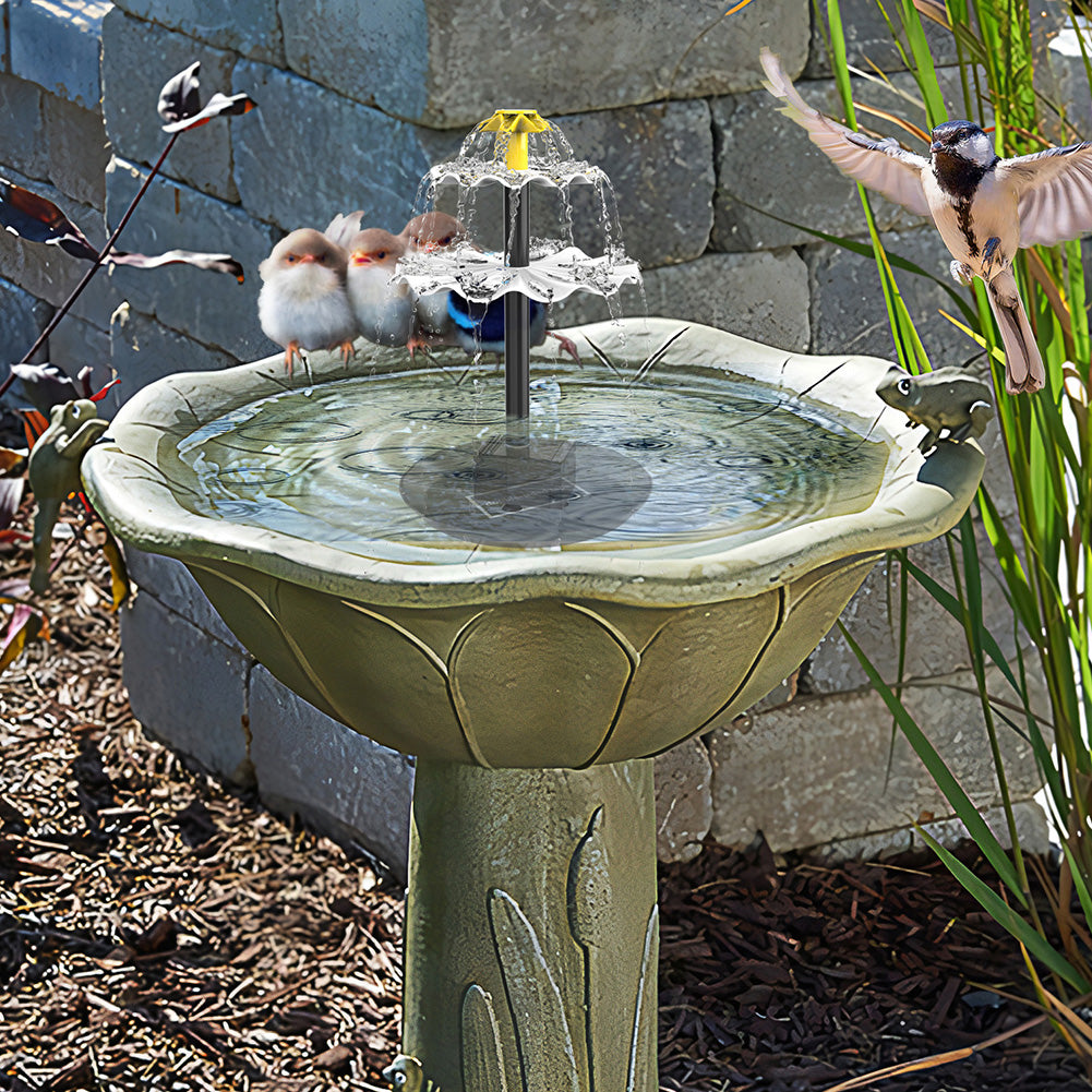 Fontaine solaire exterieur | Cascade 3 niveaux 3 oiseaux