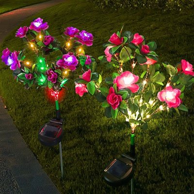 Lampe solaire exterieur EcoFlora dans sentier
