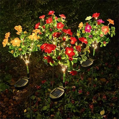 Lampe solaire exterieur EcoFlora sur pelouse