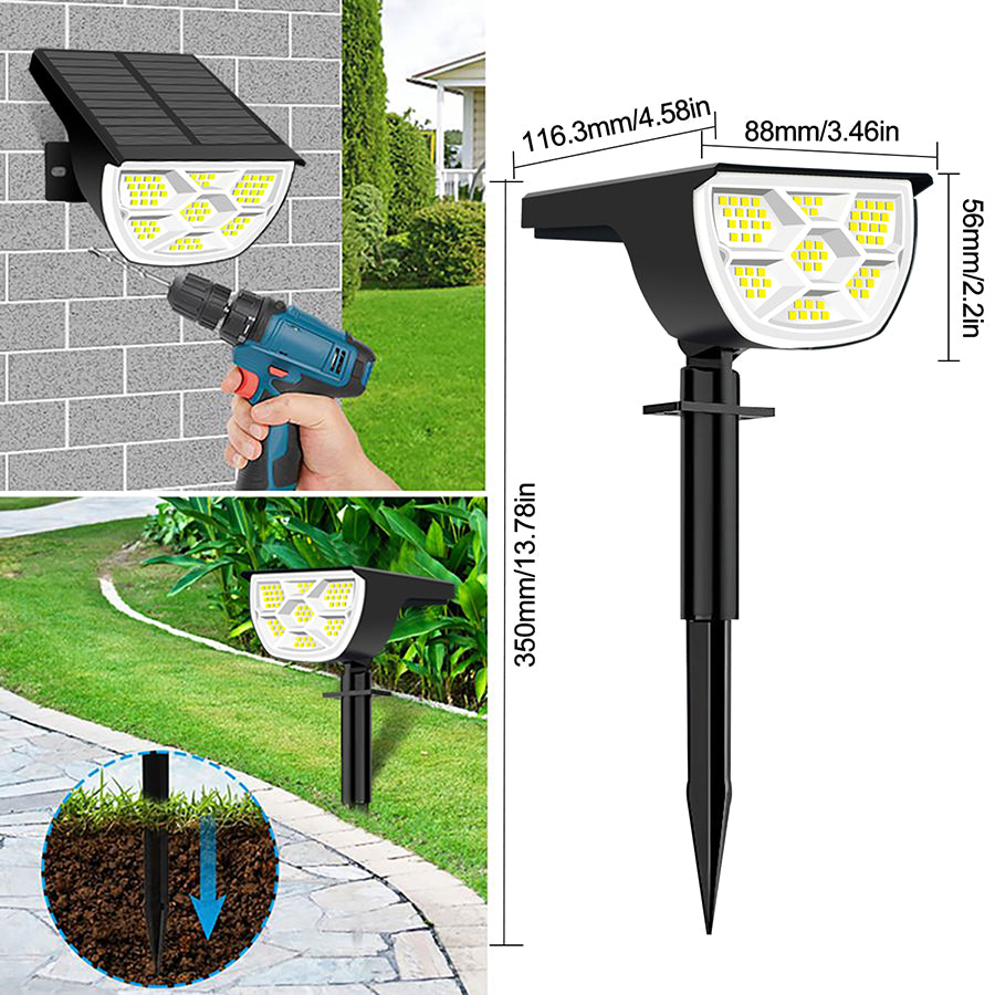 Projecteur solaire eclairage jardin LED dans pelouse