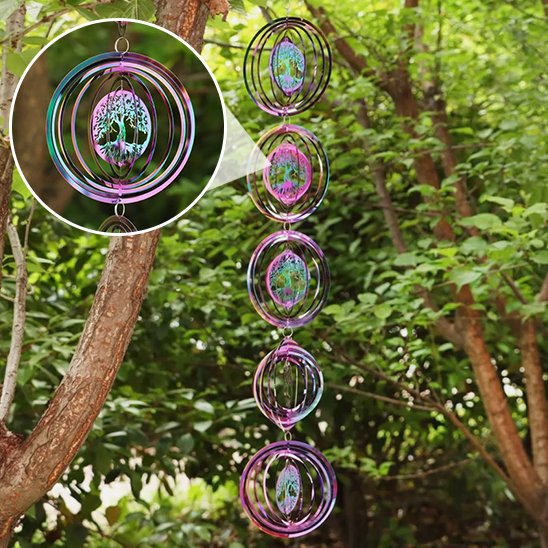 carillon a vent arbre de vie melodieux multicolore