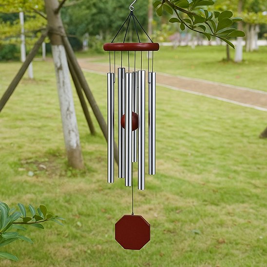 Carillon métal bois dans un arbre