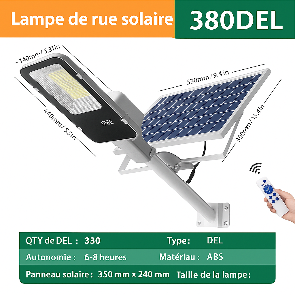 Éclairage extérieur solaire puissant | LuminaGarden 380DEL