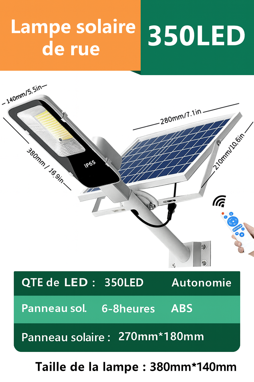Éclairage extérieur solaire puissant | LuminaGarden 350DEL