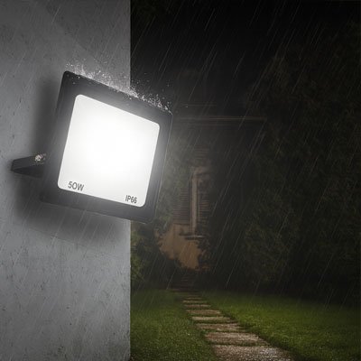 eclairage exterieur luminance sous la pluie