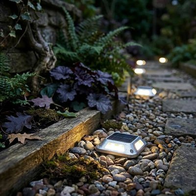 Eclairage exterieur solaire dans jardin