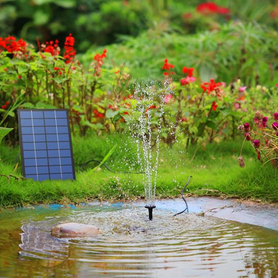 Fontaine solaire dans un étang 1