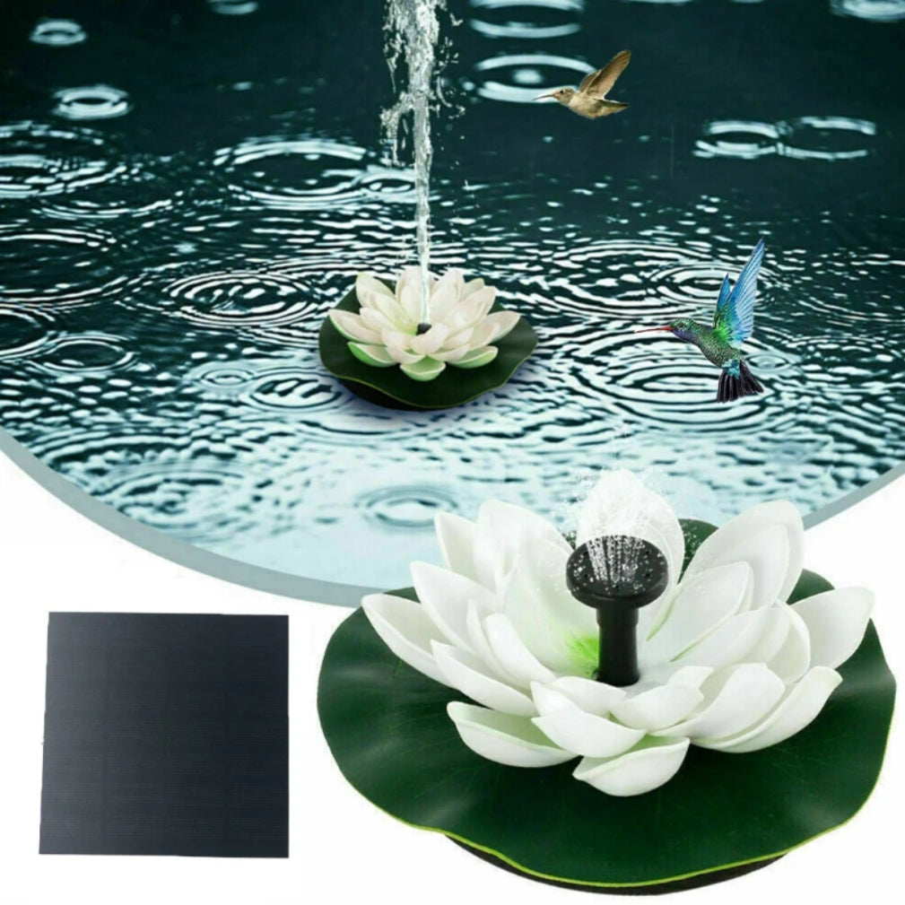 fontaine solaire exterieur lotus zen beige etang