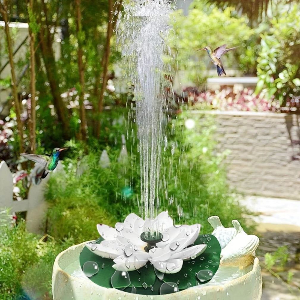 fontaine solaire exterieur lotus zen beige gros jet