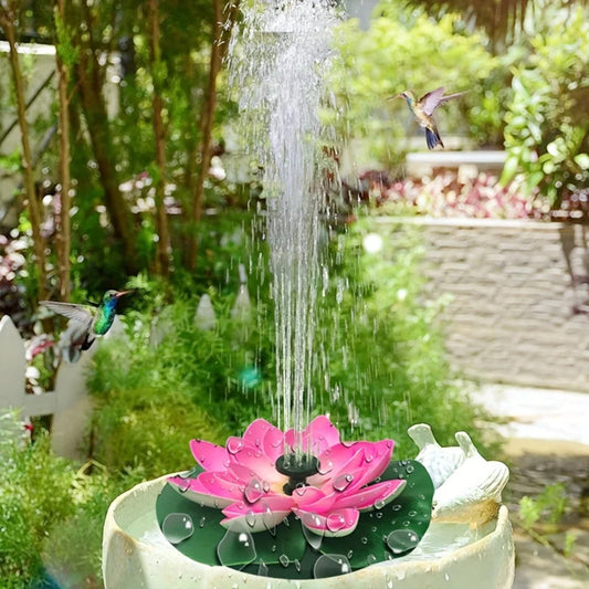 fontaine solaire exterieur lotus zen rose jour