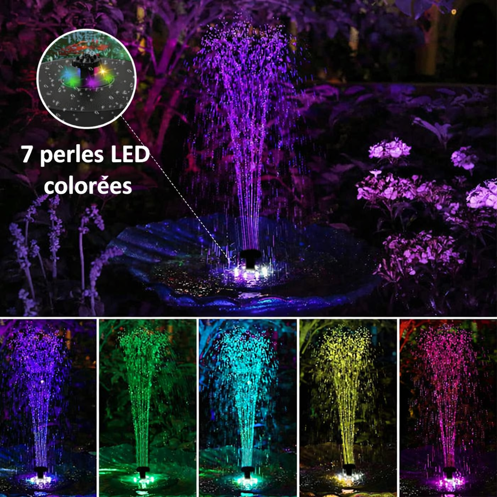 fontaine solaire jardin zen 7 couleurs