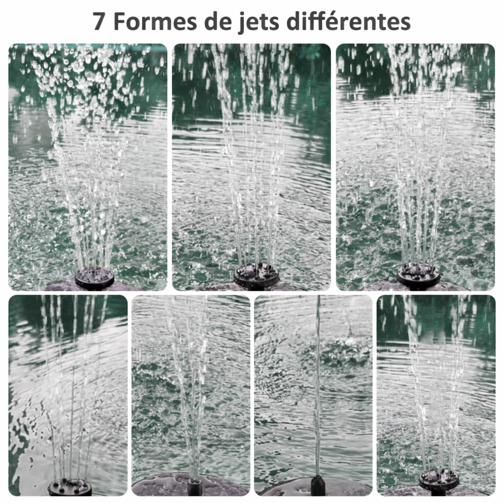 fontaine solaire jardin zen 7 formes jets
