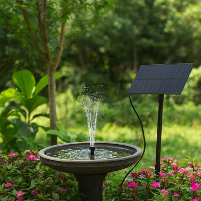Fontaine solaire surélevée
