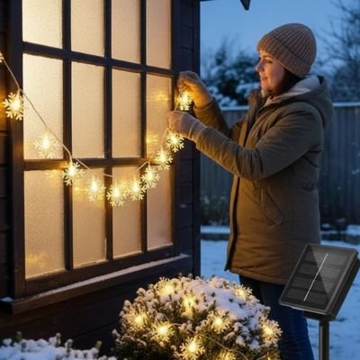 Guirlande lumineuse après fenêtre