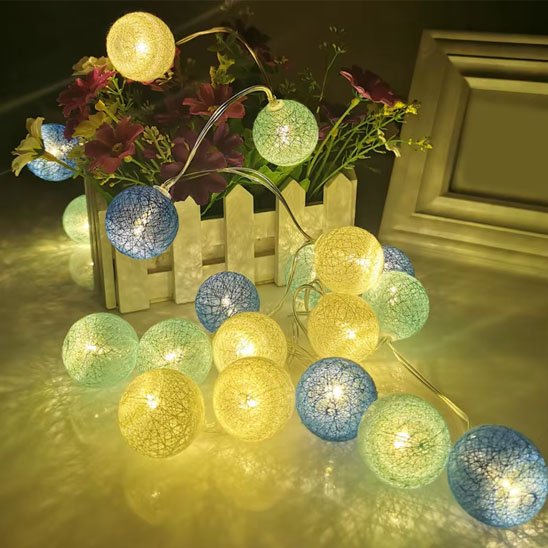 guirlande lumineuse bleu vert jaune