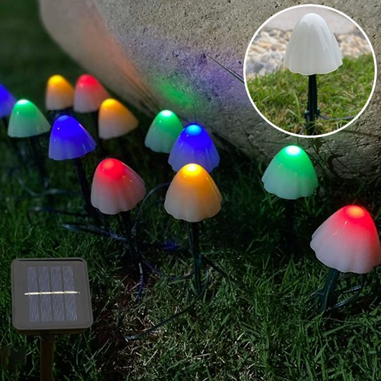 guirlande lumineuse exterieur champignon multicolore
