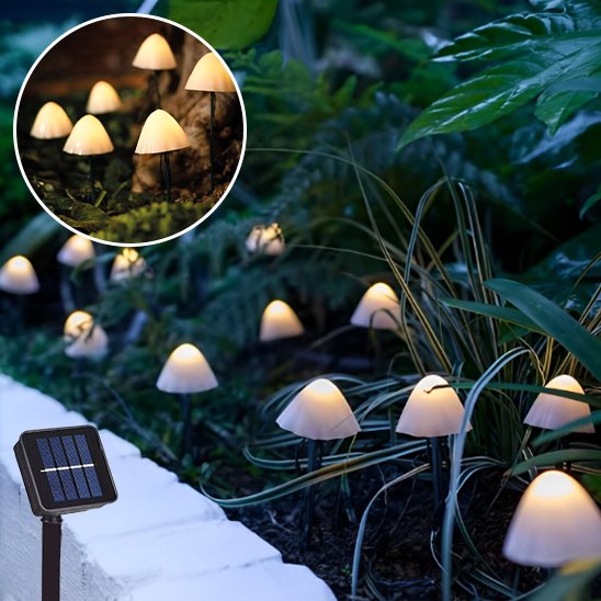 guirlande lumineuse exterieur champignon plate bandes