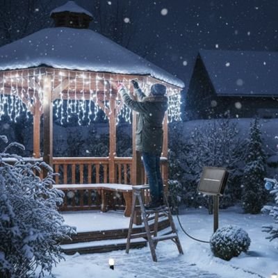 Guirlande lumineuse rideau hiver