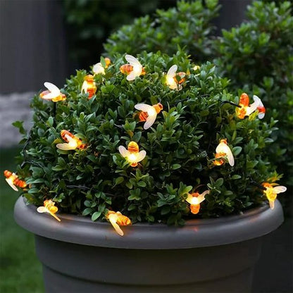 guirlande lumineuse solaire abeilles blanc chaud