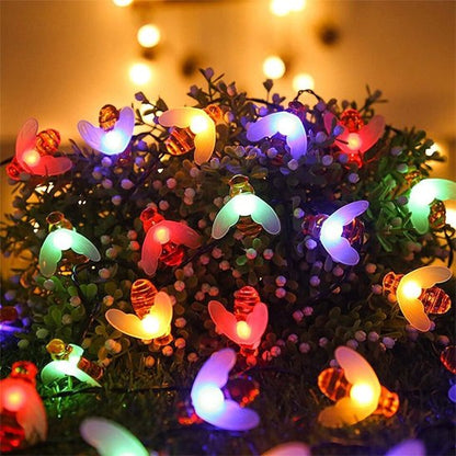 guirlande lumineuse solaire abeilles multicolore