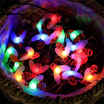 guirlande lumineuse solaire dans panier