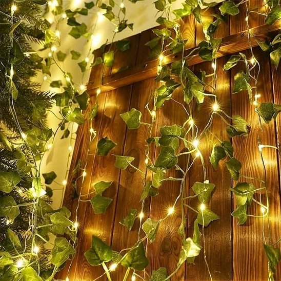 guirlande lumineuse solaire sur arbres