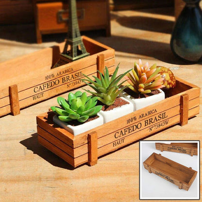 jardiniere bois trois plantes