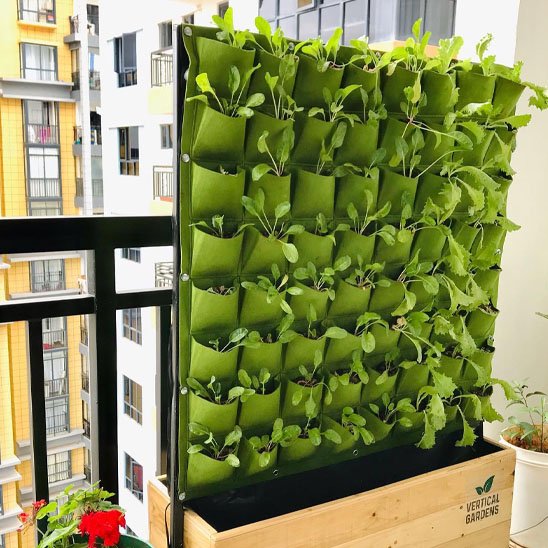 Jardinière suspendue sur balcon