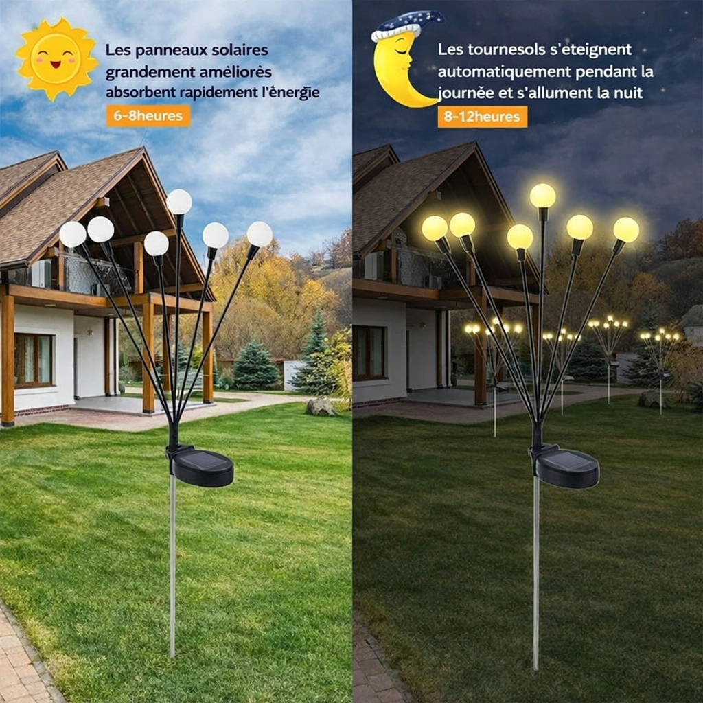 lumiere solaire lucioles jour et nuit